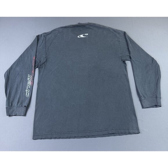 Vintage Y2K Oneill America Skate Surf Thrashed Black Long Sleeve Shirt Punk Tee - Picture 2 of 13